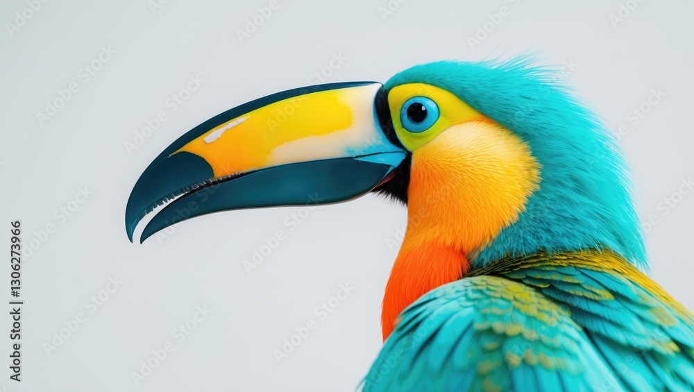 Stunning toucan set against a white backdrop Stunning toucan set against a white backdrop