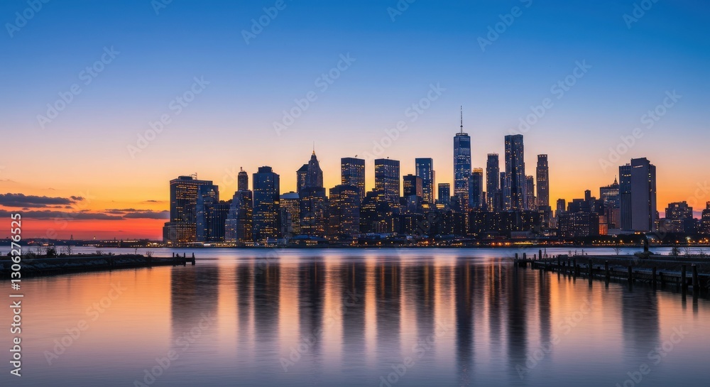 Obraz premium new york city skyline at night