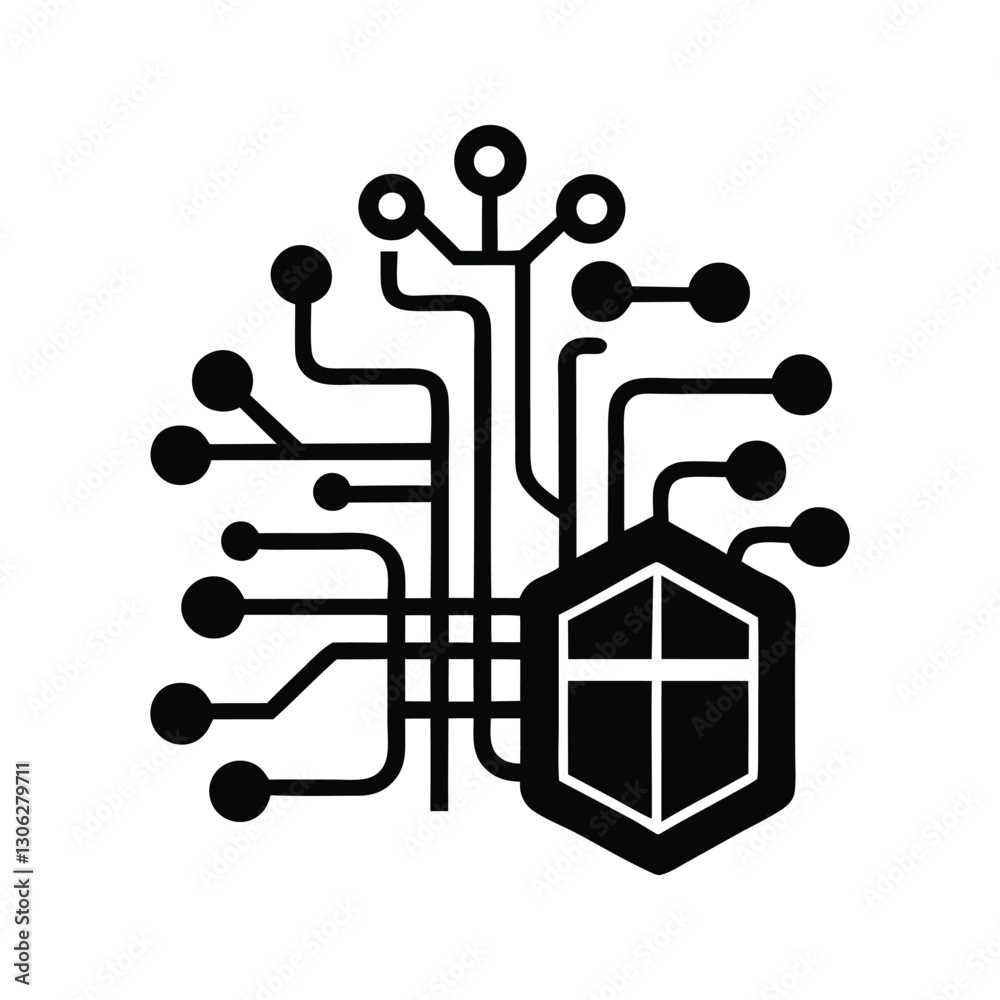 Circuit Board silhouette icon vector on white background Circuit Board silhouette icon vector on white background