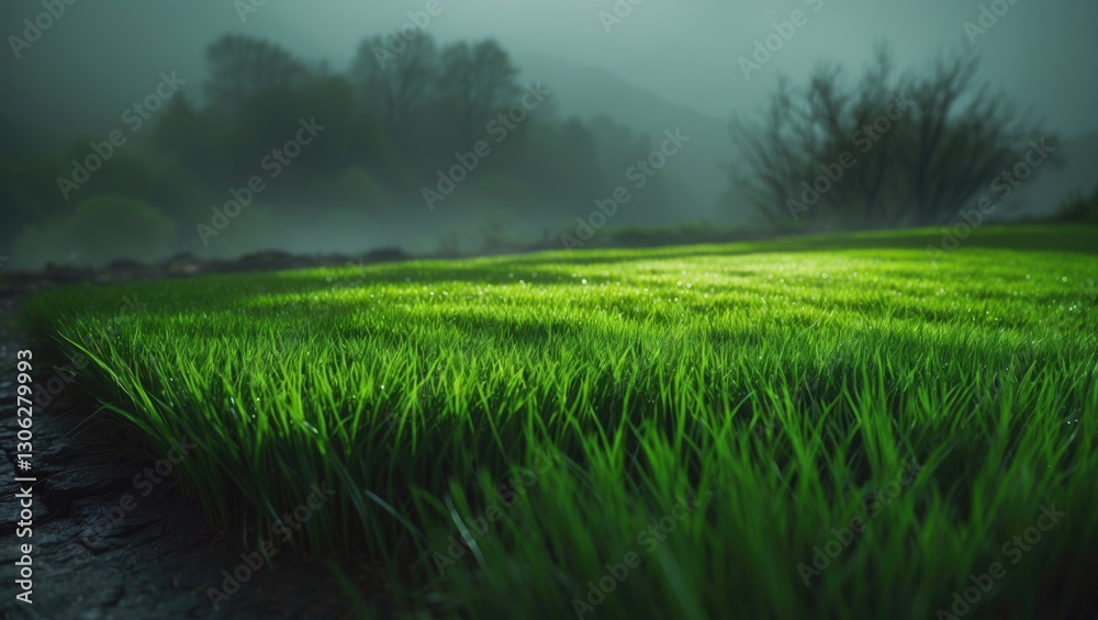 Obraz premium Lush green setting featuring synthetic grass