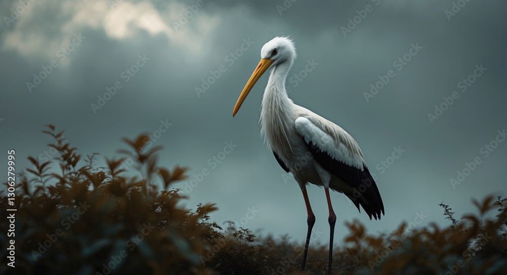 Maguari Stork (Ciconia maguari) in a Natural Setting Maguari Stork (Ciconia maguari) in a Natural Setting