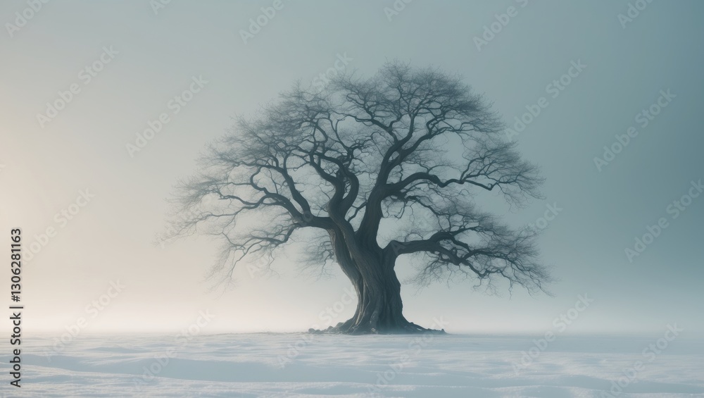 isolated trees set against a pale backdrop isolated trees set against a pale backdrop