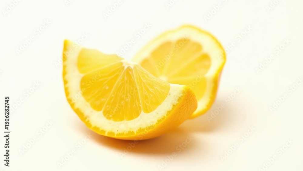 SLICED LEMON SEGMENT ON A LIGHT BACKGROUND SLICED LEMON SEGMENT ON A LIGHT BACKGROUND