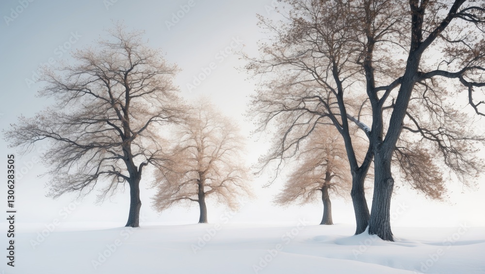 Trees standing alone against a white backdrop. Trees standing alone against a white backdrop.