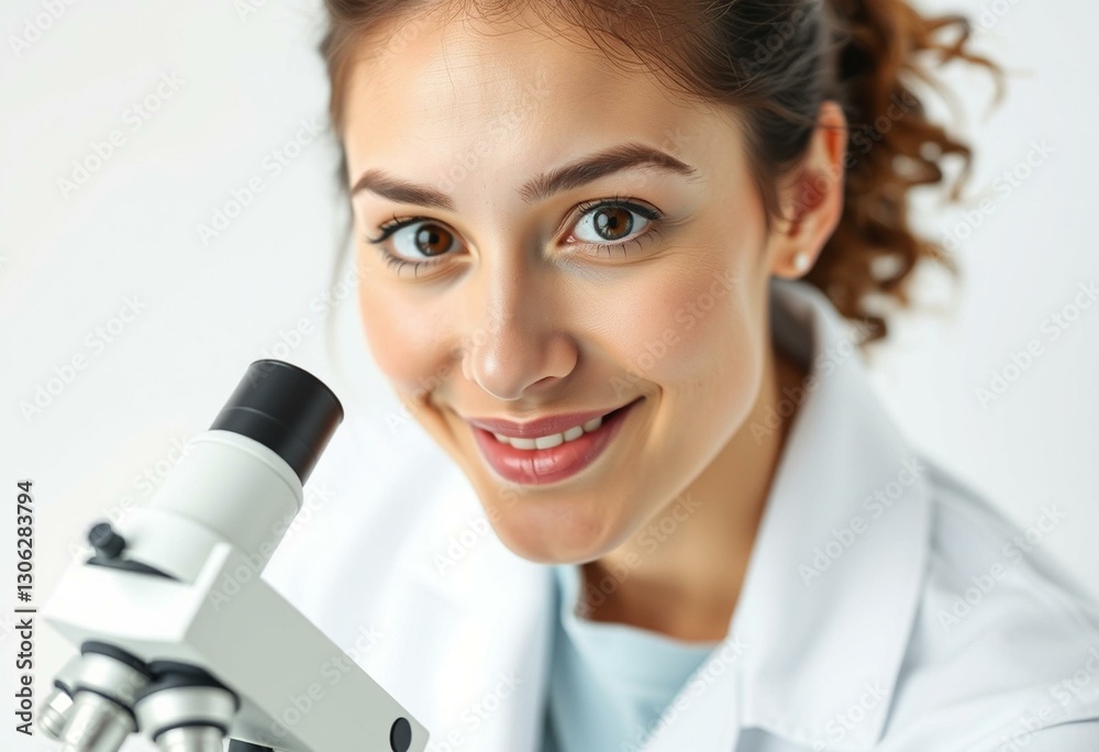 Portait of a curious female scientist Portait of a curious female scientist