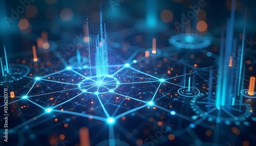 The futuristic online marketplace utilizes blockchain technology to ensure secure and transparent transactions between buyers and sellers, allowing for greater trust and efficiency in the digital econ