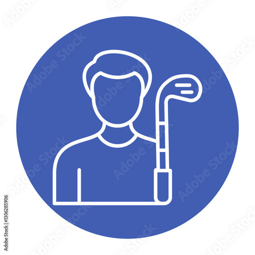 Golf Player Male Icon