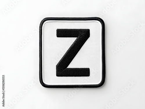 Free Download Minimalist Black and White Letter Z Embroidered Patch Mockup - GFXLoad