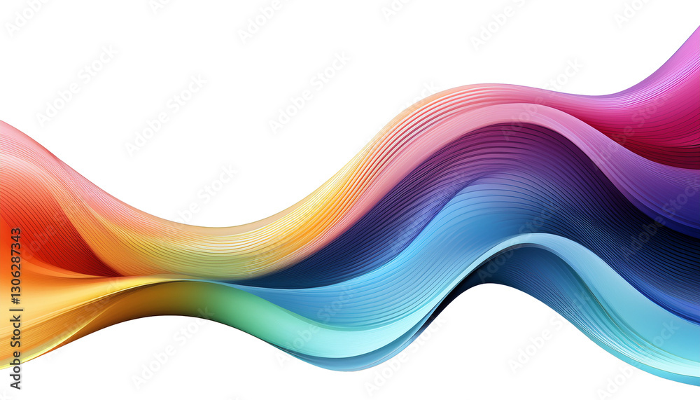 Obraz premium Color gradient wave isolated on transparent background