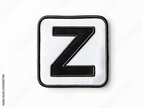 Free Download Minimalist Black and White Letter Z Embroidered Patch Mockup - GFXLoad