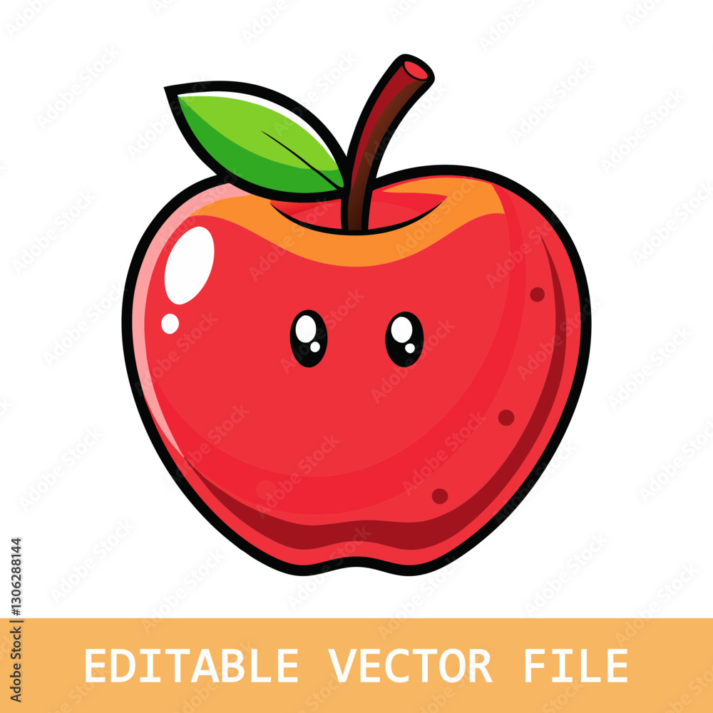 cute face apple doing funny activities in white background cute face apple doing funny activities in white background