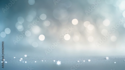 elegant soft-focus background in shades of blue and white. Festive wallpaper featuring a dreamy bokeh light gradient.