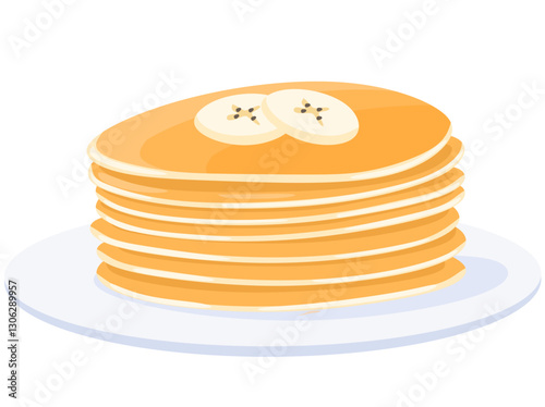 Pancakes with banana topping