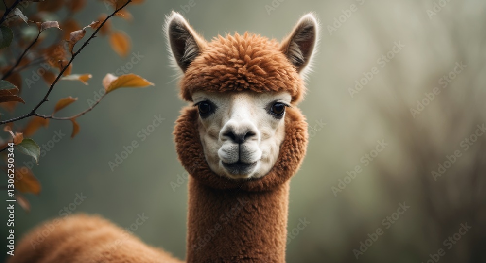 Obraz premium portrait of a brown alpaca