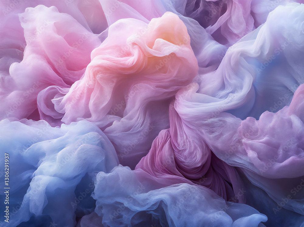 Fototapeta premium a swirling mass of cotton candy, in shades of pink and blue,