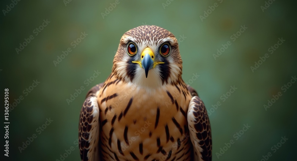 Image of a Saker Falcon displayed against a green backdrop Image of a Saker Falcon displayed against a green backdrop
