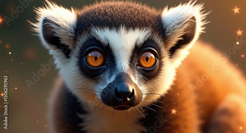 Portrait of a ring-tailed lemur