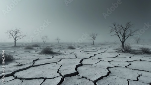 A dramatic vision of a future where Earth is a barren, waterless landscape, leading to a global ecological crisis.