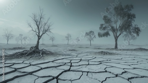 A stunning vision of the future depicts a desolate Earth devoid of water, resulting in a global ecological catastrophe.