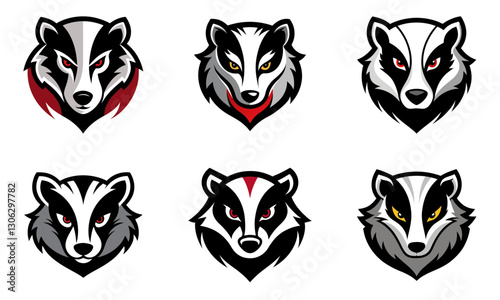 Badger head mascot logo design vector