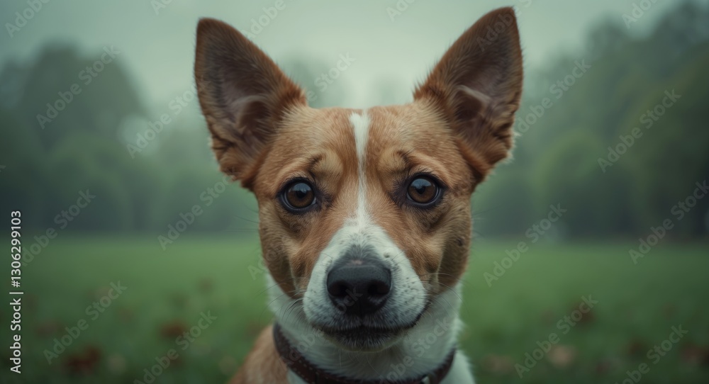 Charming jack russell terrier captured in a park setting. Charming jack russell terrier captured in a park setting.