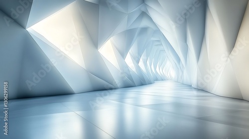 Abstract Crystal Tunnel Gleaming Soft Light. AI Generated