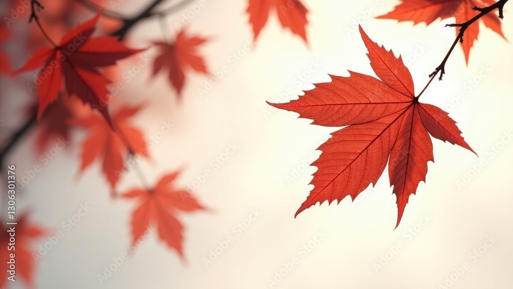 Silhouette of crimson foliage on a light background Silhouette of crimson foliage on a light background