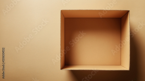 Obraz na płótnie Open kraft box made of recycled cardboard w salonie