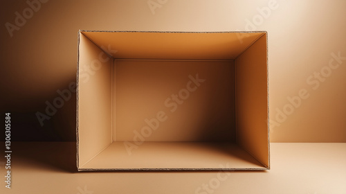 Obraz na płótnie Open kraft box made of recycled cardboard w salonie