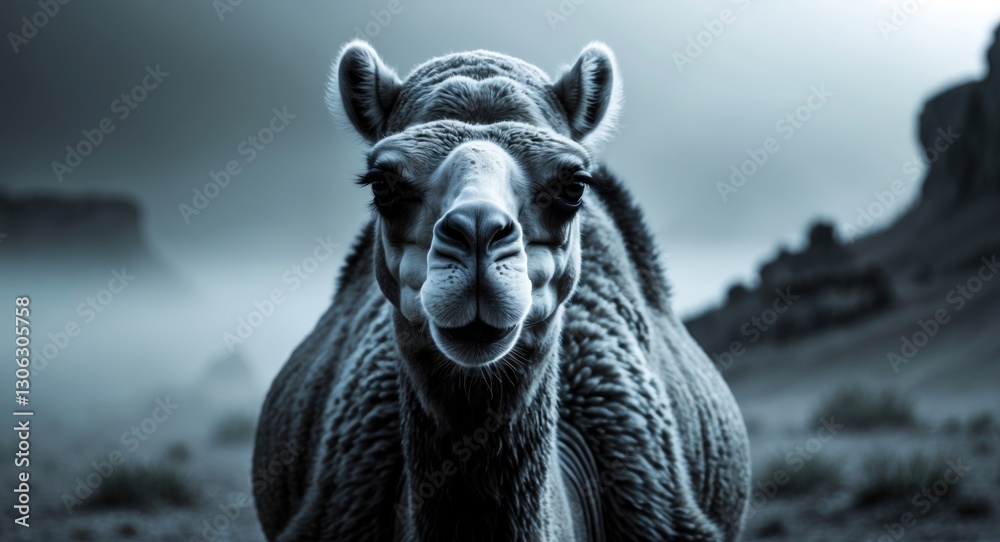 Image of a Bactrian Camel in Profile. Its Population Primarily Consists of Domesticated Individuals, Totaling Around Two Million. Image of a Bactrian Camel in Profile. Its Population Primarily Consists of Domesticated Individuals, Totaling Around Two Million.