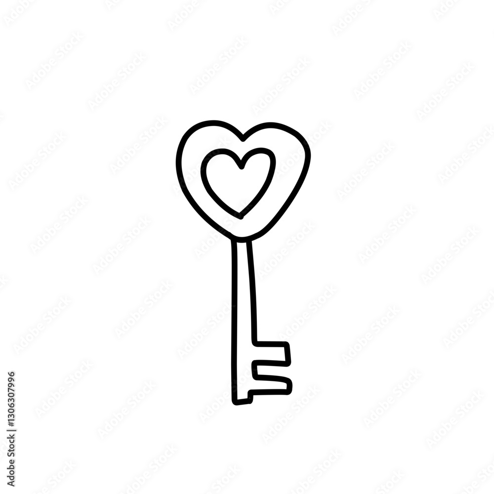 hand drawn key outline hand drawn key outline