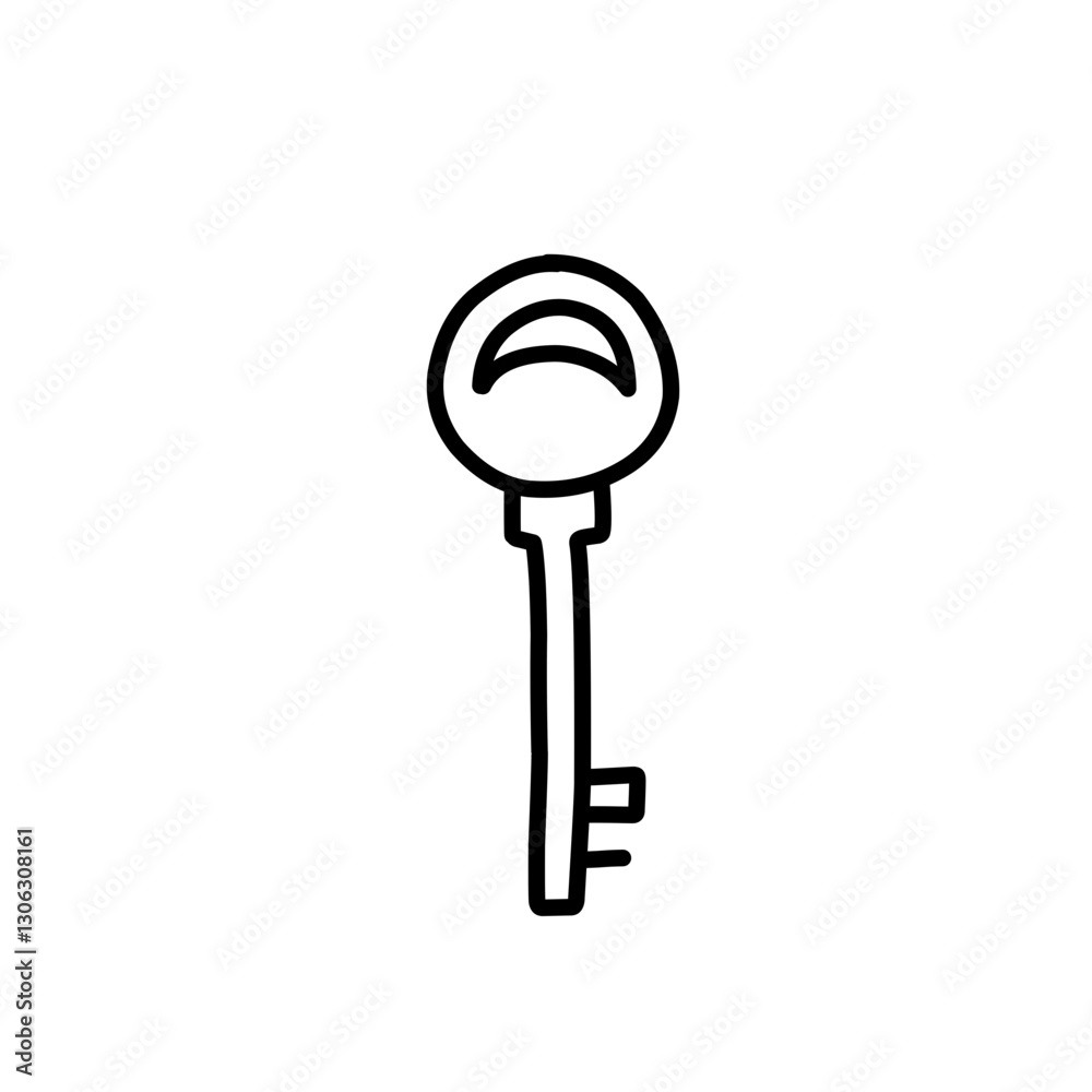 hand drawn key outline hand drawn key outline