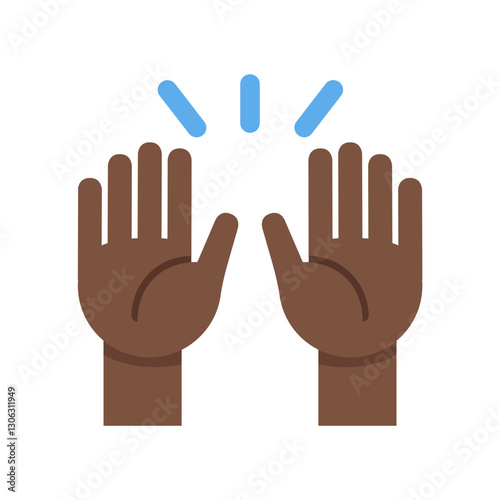 Raising Hands: Dark Skin Tone
