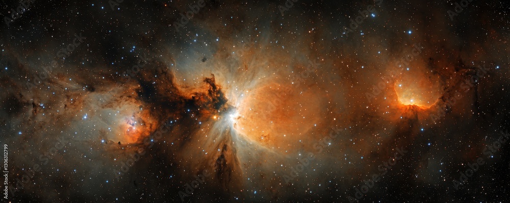 A stunning cosmic view showcasing vibrant nebulas with swirling gases and bright stars in a dark, expansive universe. A stunning cosmic view showcasing vibrant nebulas with swirling gases and bright stars in a dark, expansive universe.