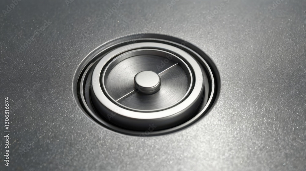 Minimalist Silver Gearshift Icon on Grey Metallic Surface Rendered in High Detail with Circular Design and Modern Industrial Style Minimalist Silver Gearshift Icon on Grey Metallic Surface Rendered in High Detail with Circular Design and Modern Industrial Style
