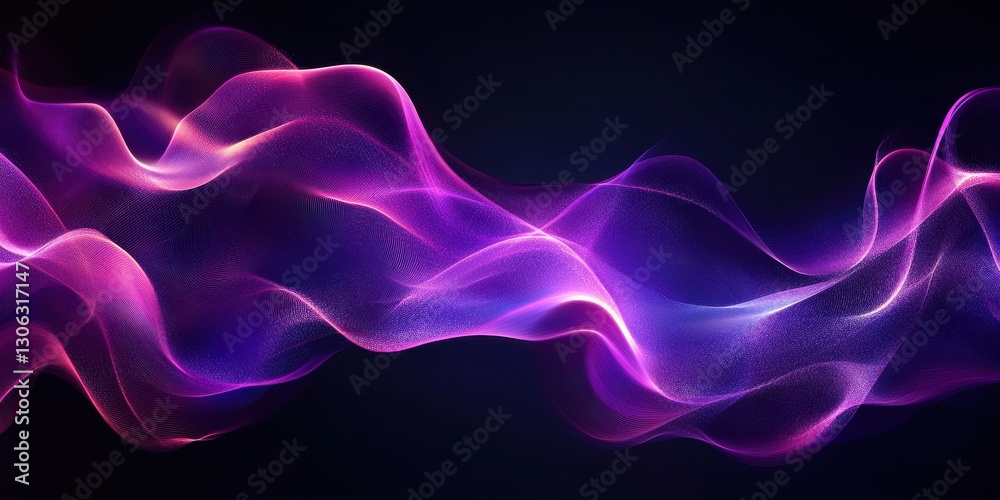 Obraz premium Vibrant Abstract Background of Colorful Fluid Waves in Shades of Purple and Pink Creating a Dreamlike Atmosphere with Smooth Flowing Motion