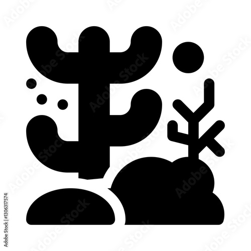 coral reef glyph icon