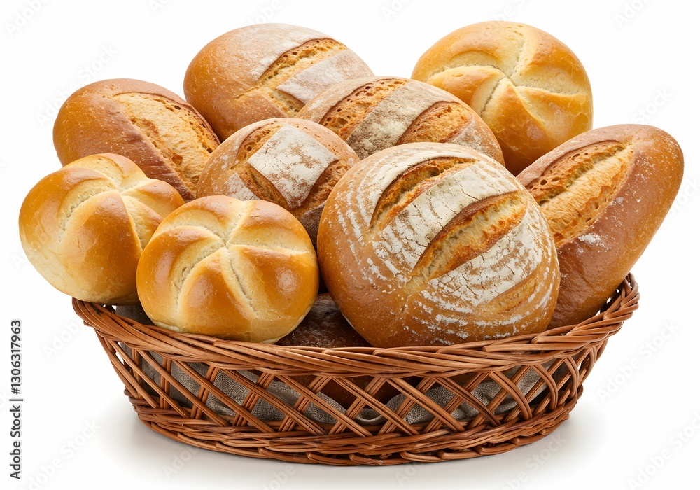 Assorted Freshly Baked Bread Rolls in Basket Assorted Freshly Baked Bread Rolls in Basket