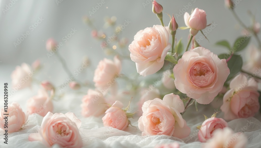 seamless design of spring blooms featuring handcrafted roses and blossoms. seamless design of spring blooms featuring handcrafted roses and blossoms.