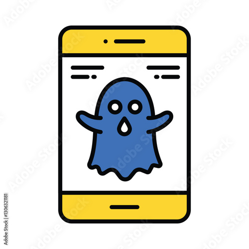 Boo Game  vector filled outline icon. EPS 10 file