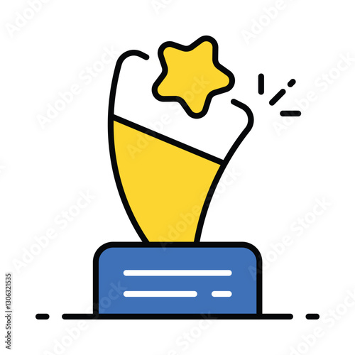 Star trophy vector filled outline icon. EPS 10 file