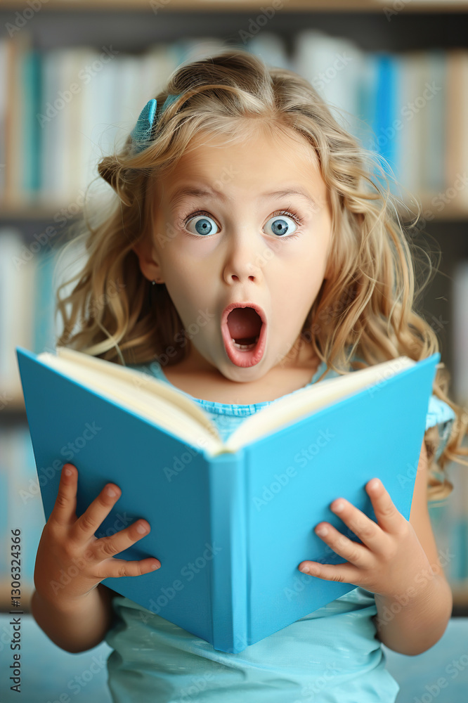 Child successfully reading a full sentence in a book, pointing at words excitedly Child successfully reading a full sentence in a book, pointing at words excitedly
