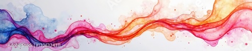Vibrant fullcolor watercolor swirls on textured light gray background, fullcolor, watercolor photo