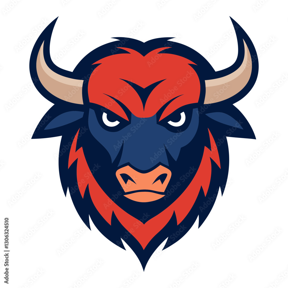 Fototapeta premium Bison head mascot logo design vector