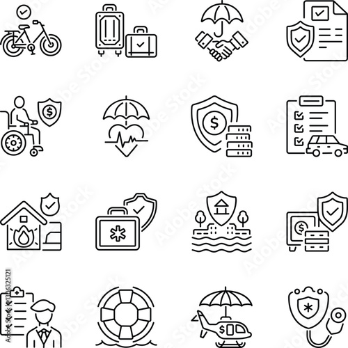 Bundle of Linear Style Assurance Icons 

