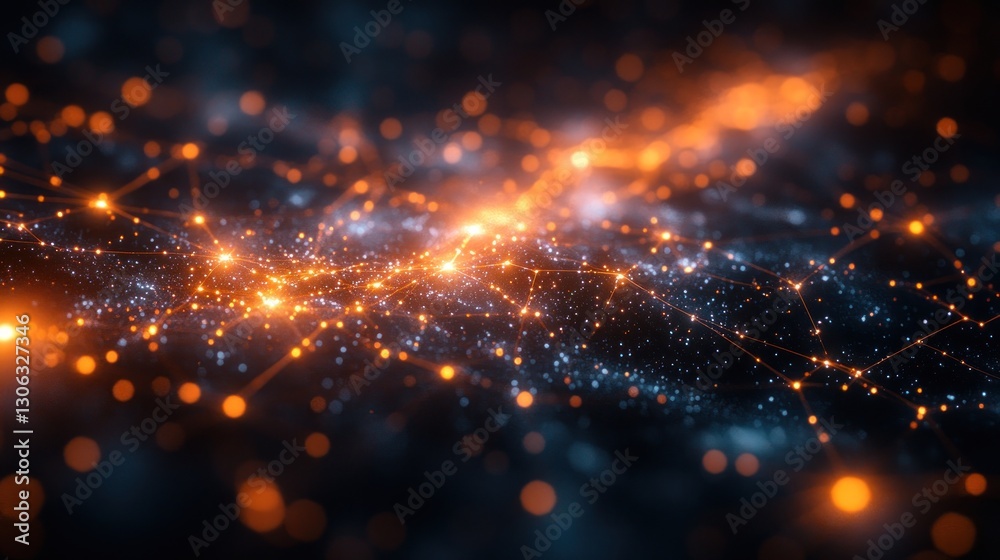 Network connections glowing abstract digital space Network connections glowing abstract digital space