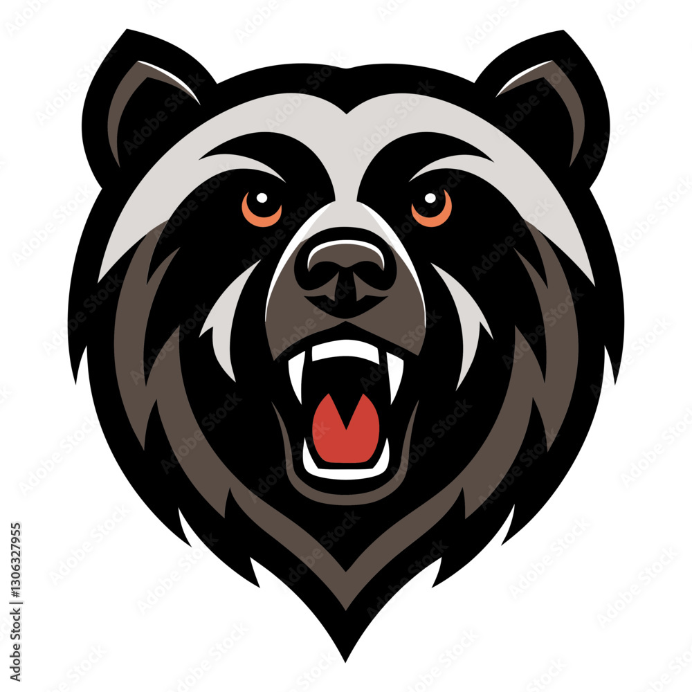 Obraz premium Black Bear head mascot logo design vector