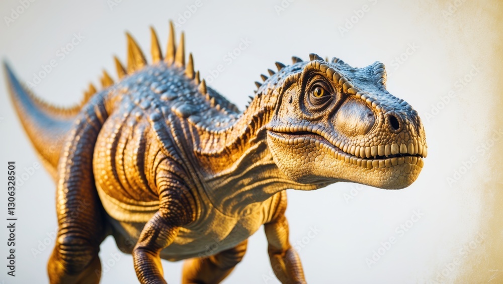 Fototapeta premium Iguanodon Dinosaur Figure on a White Isolated Background with Clipping Path