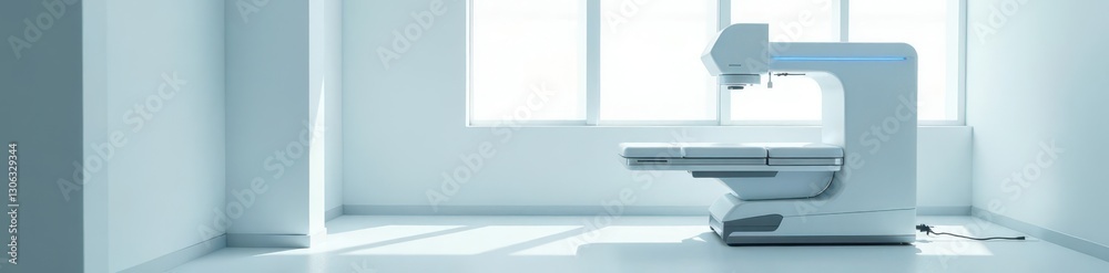 Fototapeta premium Modern anesthesia machine, pristine white backdrop, hospital, oxygen
