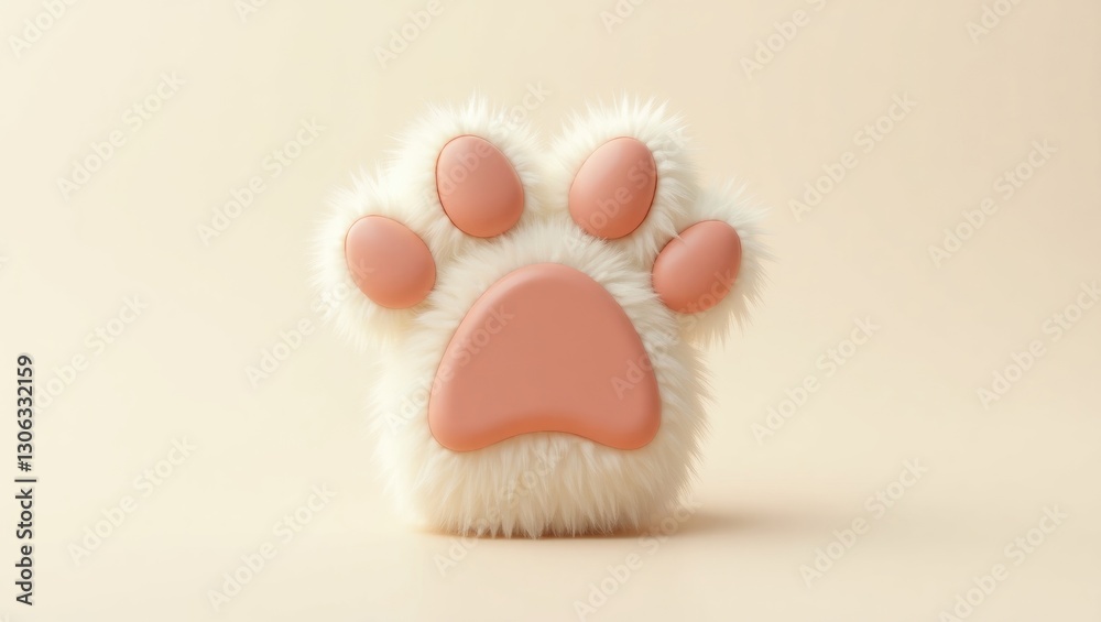 Cute fuzzy paw icon representing a feline's hand greeting. Cute fuzzy paw icon representing a feline's hand greeting.